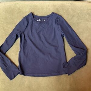 We Wander Black Ribbed Long Sleeve Top Size 8-10